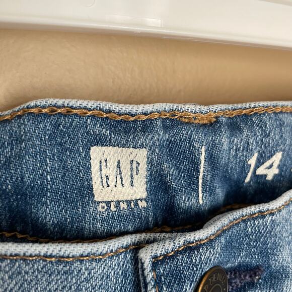 Gap Kids Distressed Slim Taper Jeans Girls Size 14 Denim Blue Jeans - Picture 4 of 10